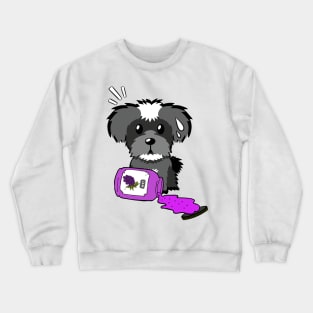 Naughty Schnauzer Spills a jar of grape jam! Crewneck Sweatshirt